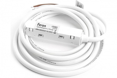 Соединитель коннектор для магнитного шинопровода Feron LD3001 кабель 2м белый купить Коннектора, соединители и др.