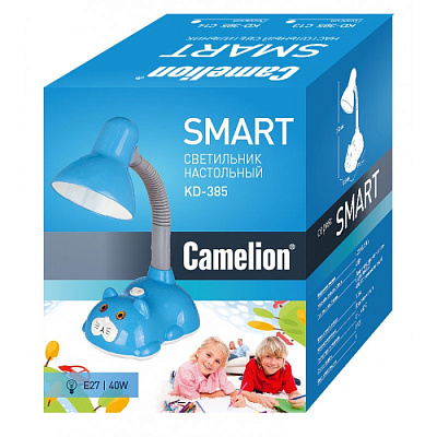 Лампа настольная CAMELION KD-385 Кот голубой Е27 40W купить Настольные
