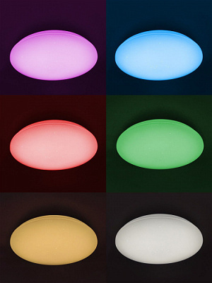 Люстра светодиодная Estares R-350-Shiny/White Saturn 25 W RGB без канта ПУЛЬТ до 10 кв м купить Светодиодные люстры