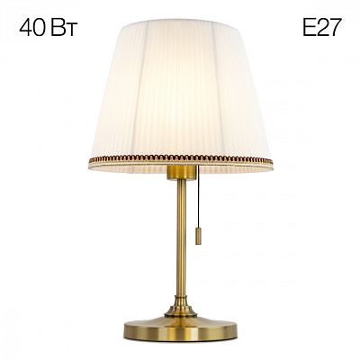 Лампа настольная CITILUX CL402730 Линц бронза белый абажур E27 40W купить Декоративные