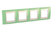 купить Рамка 4 поста Unica Хамелеон Зеленое яблоко Бежевый MGU6.008.563 Unica Camelion Рамки