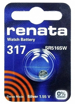 Батарейка Renata R317 BL1 купить Батарейки, Аккумуляторы, з/у