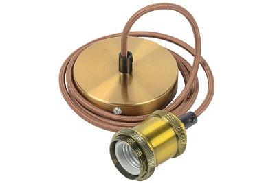 Подвесной патрон IEK золото 1,5м РЕТРО купить Патроны