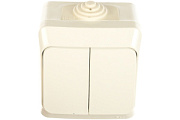 купить Выключатель 2 клавишный IP44 SE Lexel Этюд Белый BA10-042b IP44 - IP56