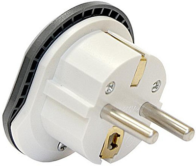 Адаптер-переходник 16A 250V з/к, белый/серый плоский 2229 UNIVersal купить Разветвители, Переходники