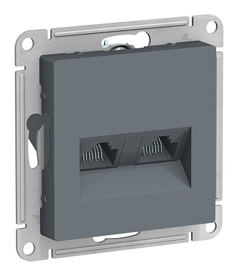 Розетка RJ45 двойная AtlasDesign Грифель SE ATN000785 купить AtlasDesign
