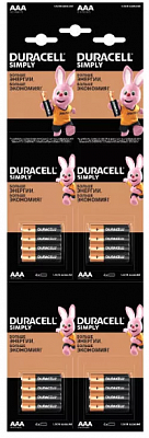 Батарейка Duracell LR03 Simply 4*4 BL16 купить Батарейки, Аккумуляторы, з/у