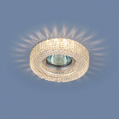 Точечный светильник Elektrostandard 2213 прозрачный MR16 GU5.3 с LED подсветкой купить Встраиваемые