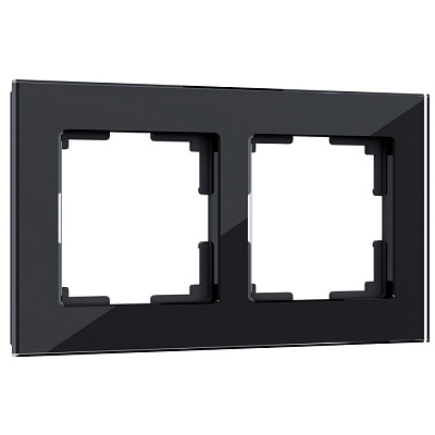 Рамка 2 поста Werkel WL01-Frame-02 черное стекло W0021108 купить Werkel  Рамки