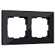 Рамка 2 поста Werkel WL01-Frame-02 черное стекло W0021108 купить Werkel  Рамки